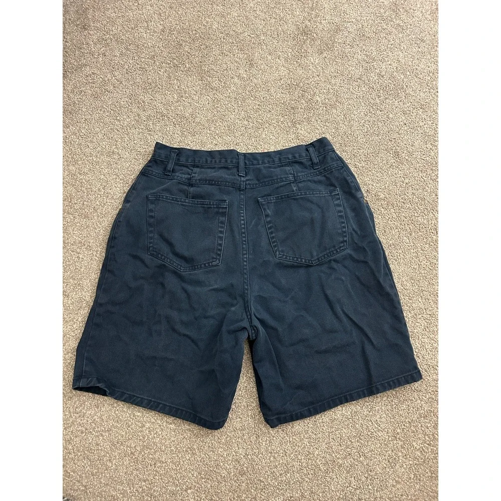 Eddie Bauer Denim Shorts Womens 14 Blue Excellent Pleated High Waist Vintage 90s